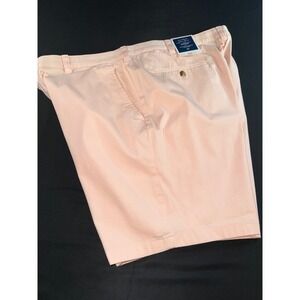 Club Room Mens Stretch Chino Shorts 42W Peach Pink Flat Front NWT